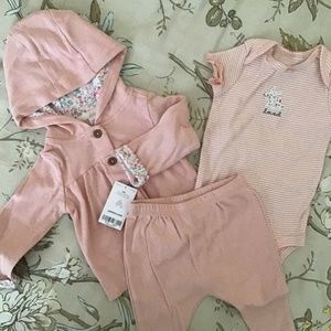 Three piece set for baby girl
